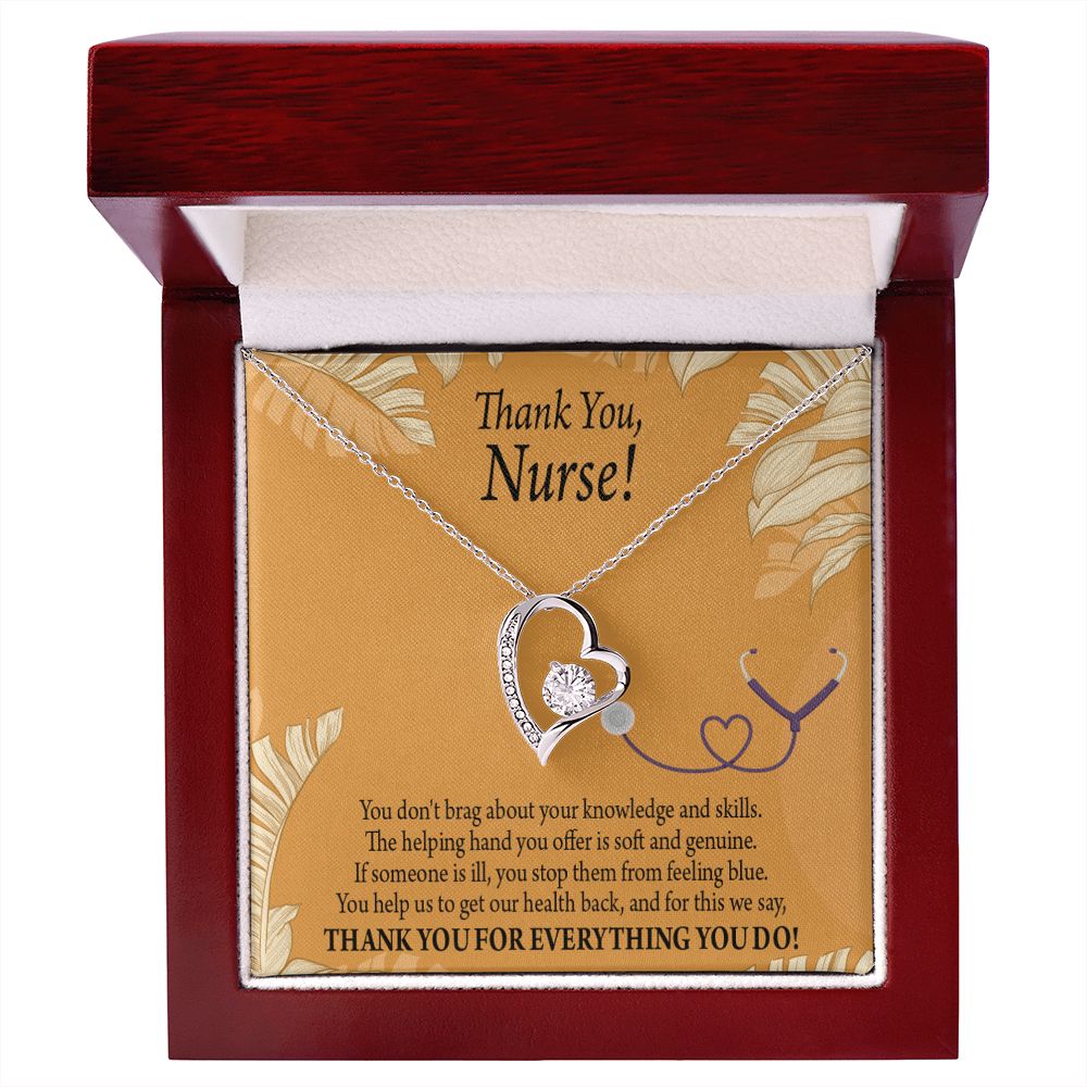 Thank You Nurse Gift Forever Necklace w Message Card-Express Your Love Gifts