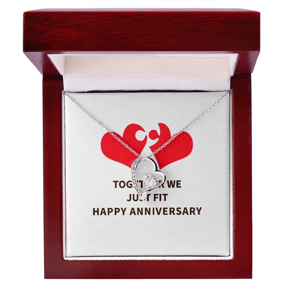 Together We Just Fit Forever Necklace w Message Card-Express Your Love Gifts