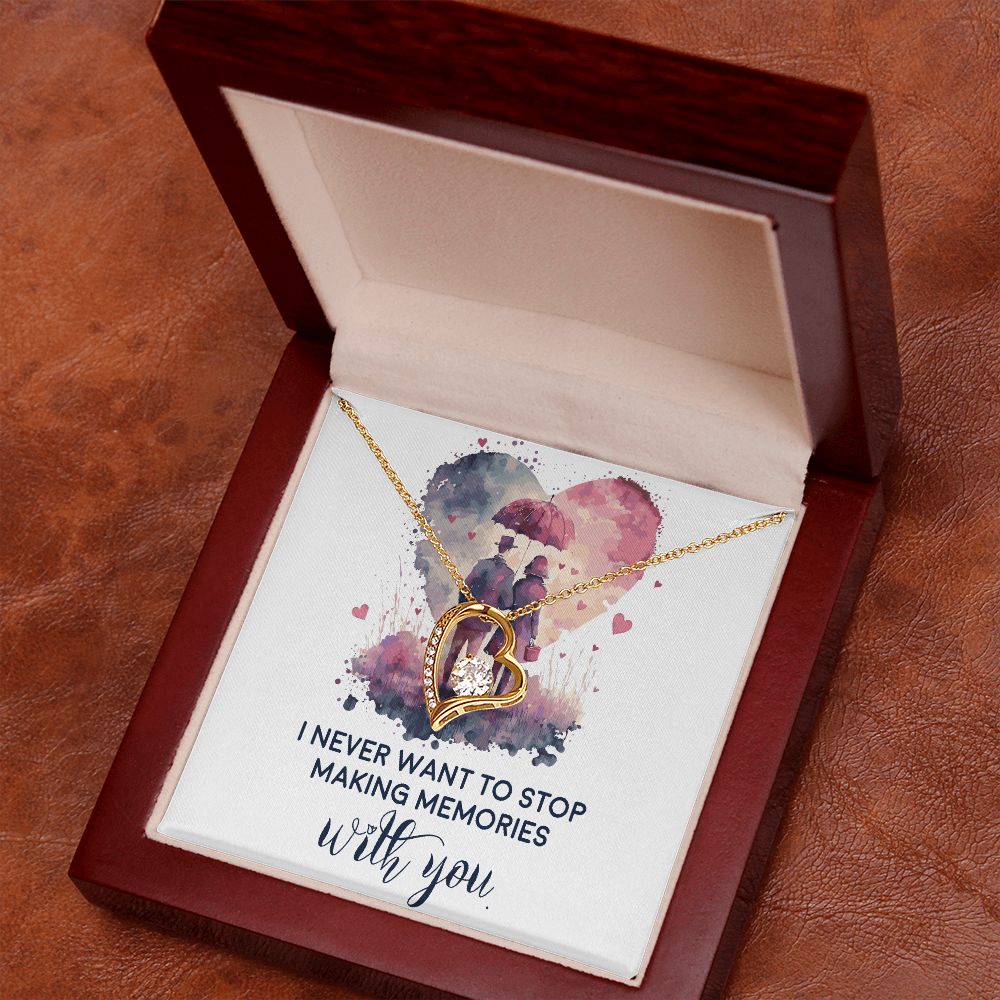 Never Stop Making Memories Forever Necklace w Message Card-Express Your Love Gifts