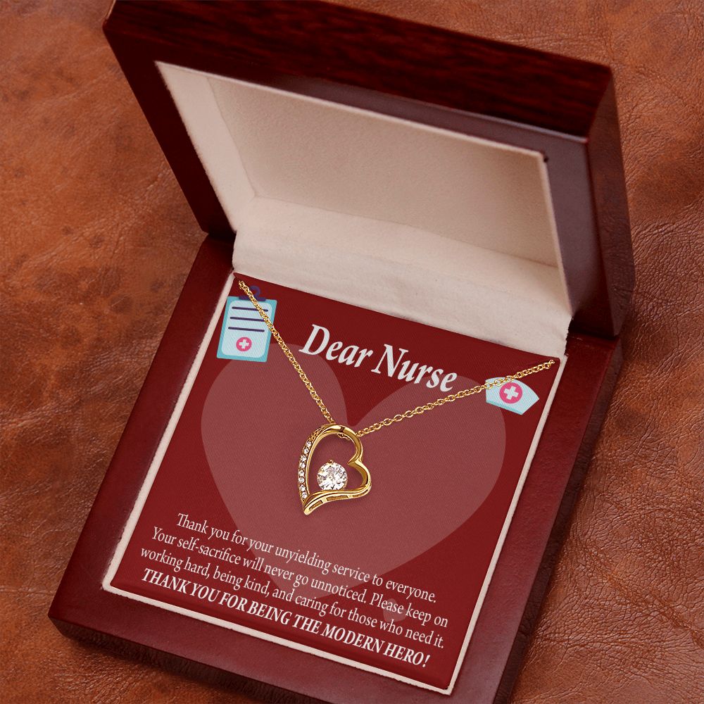 Thank You Ideas Nurses and Caregivers Forever Necklace w Message Card-Express Your Love Gifts