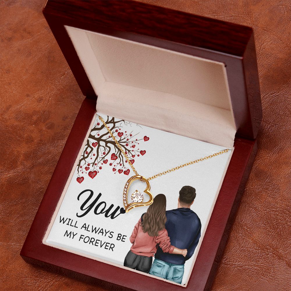 You WIll Always Be My Forever Forever Necklace w Message Card-Express Your Love Gifts
