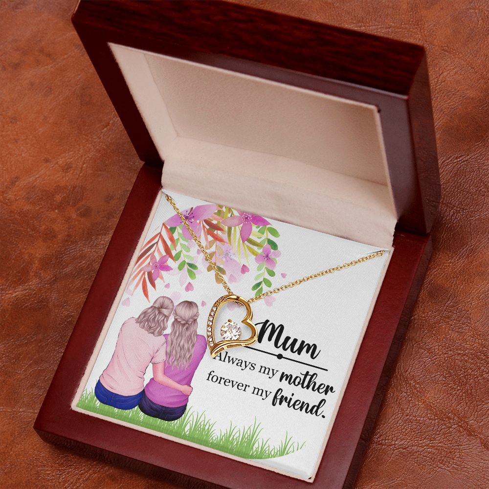 Mum Always my Mother Forever Necklace w Message Card-Express Your Love Gifts