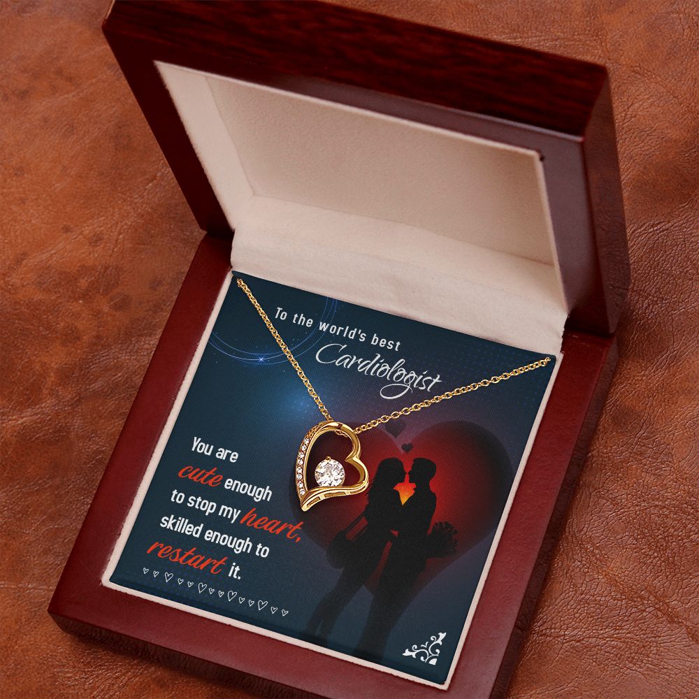 Cute Enough to Stop Forever Necklace w Message Card-Express Your Love Gifts