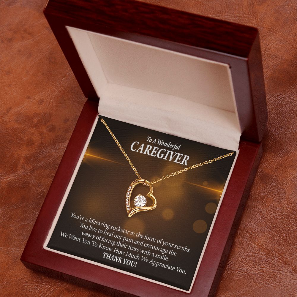 Rockstar Caregiver Forever Necklace w Message Card-Express Your Love Gifts