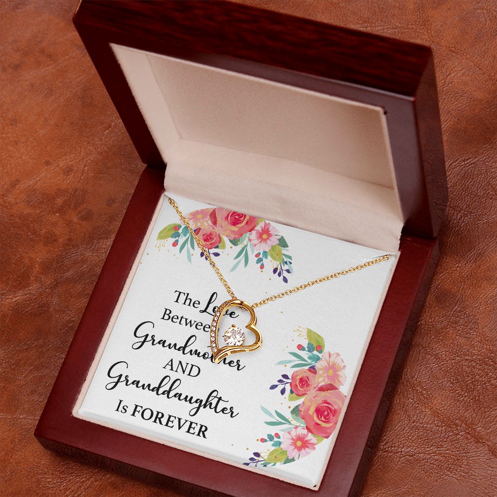 The Love Between a Grandmother and Granddaughter Forever Necklace w Message Card-Express Your Love Gifts