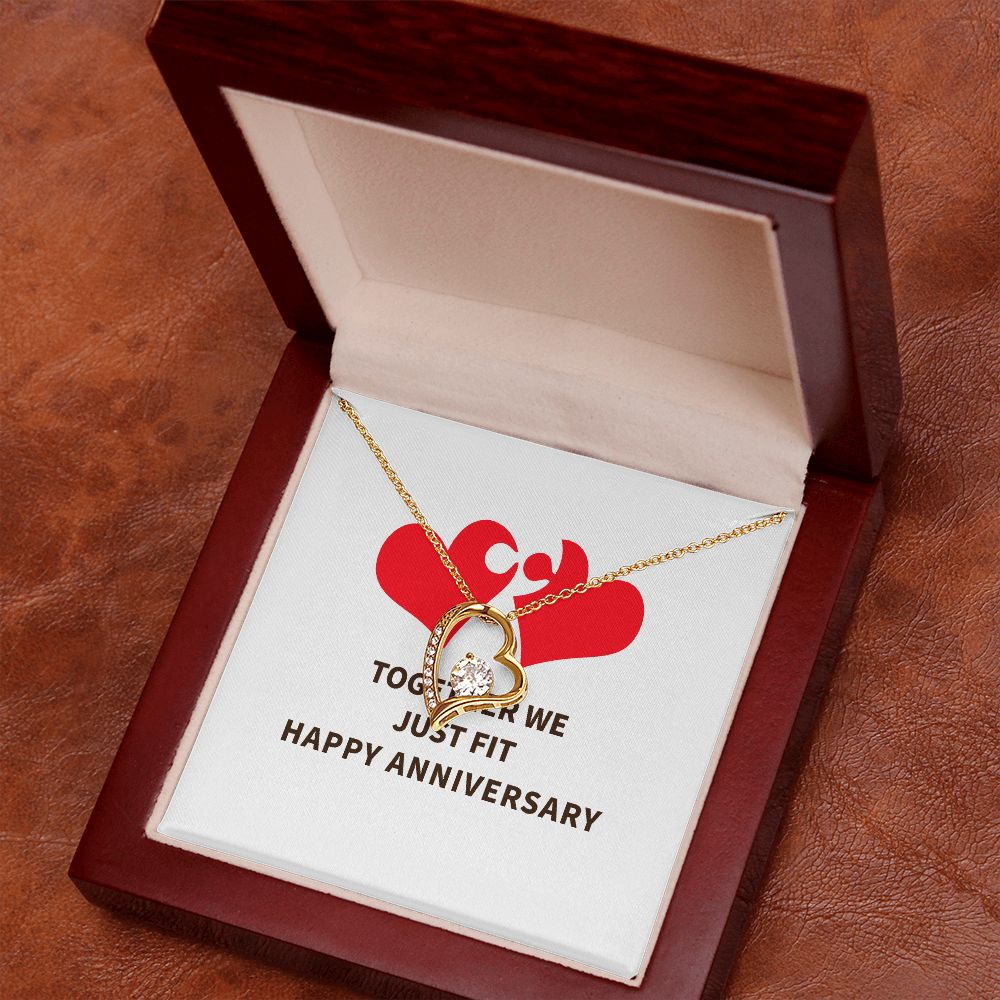 Together We Just Fit Forever Necklace w Message Card-Express Your Love Gifts