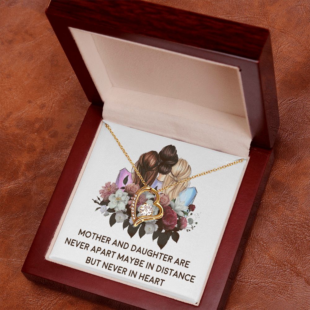 Mother and Daughter Never Apart Forever Necklace w Message Card-Express Your Love Gifts