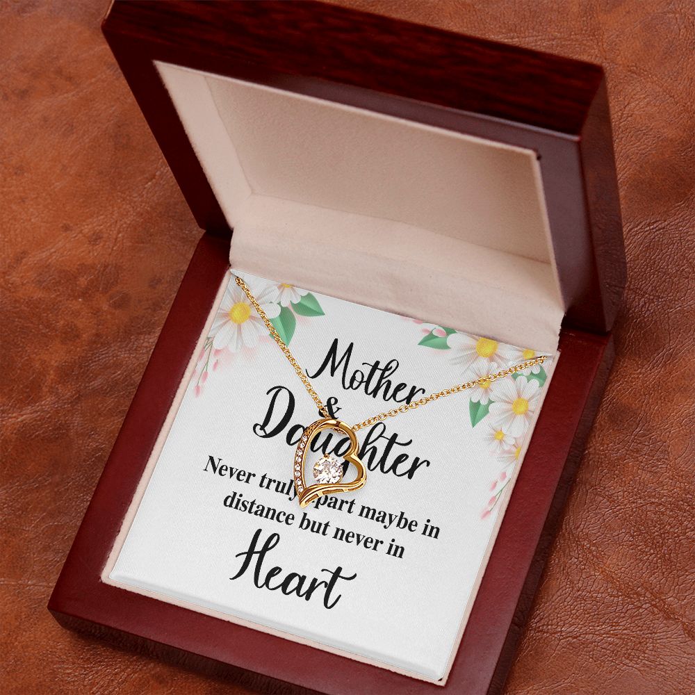 Mother and Daughter Never Truly Apart Forever Necklace w Message Card-Express Your Love Gifts