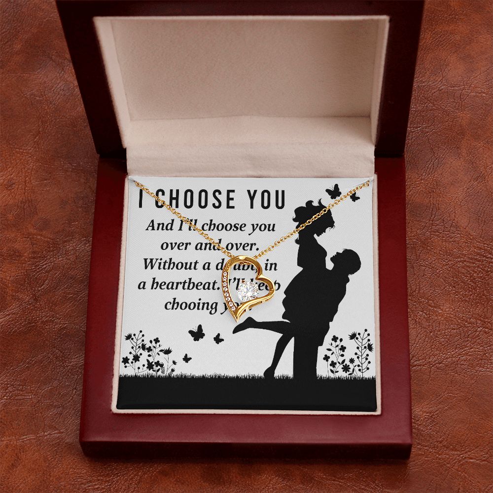 I Choose You Forever Necklace w Message Card-Express Your Love Gifts