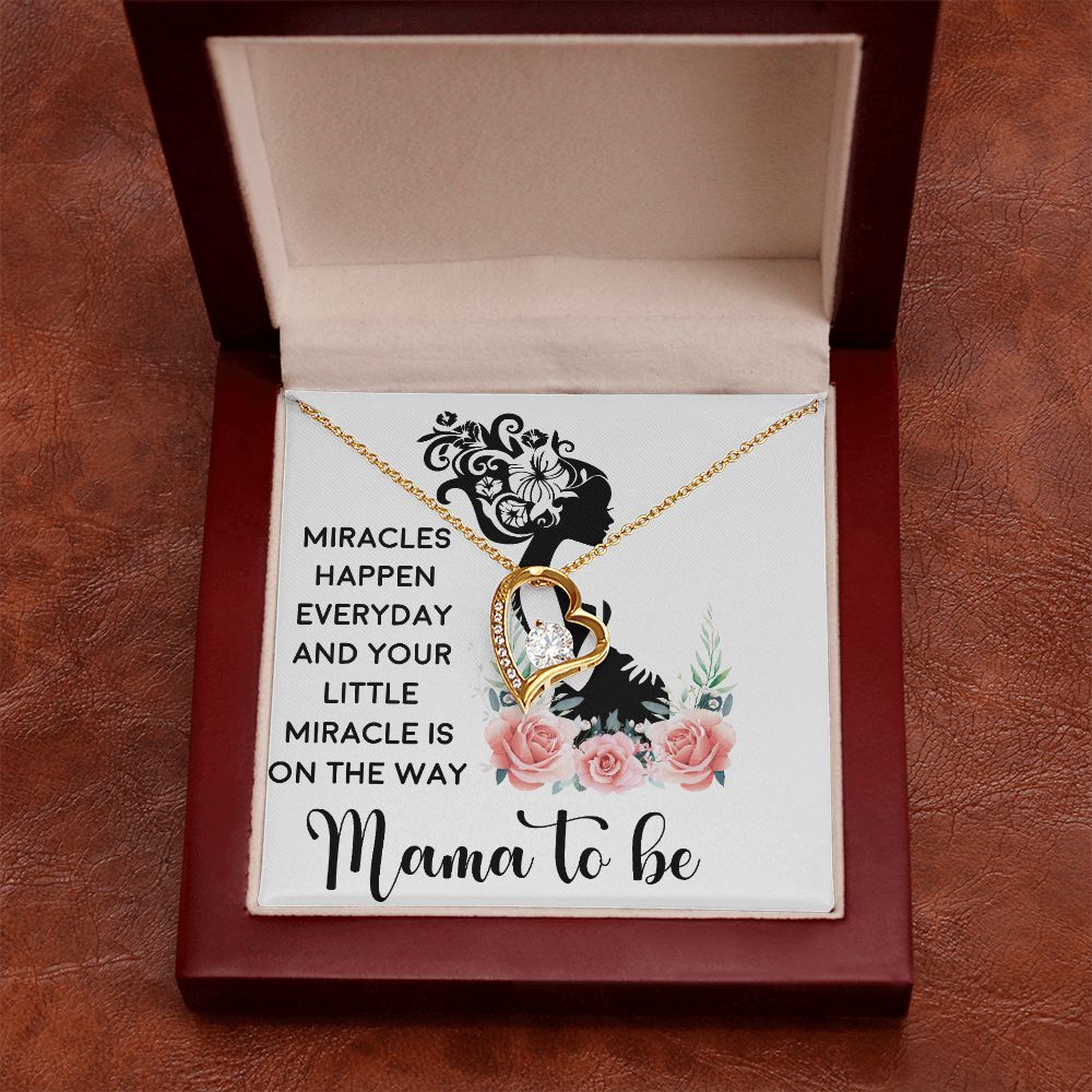 Mama To Be Forever Necklace w Message Card-Express Your Love Gifts