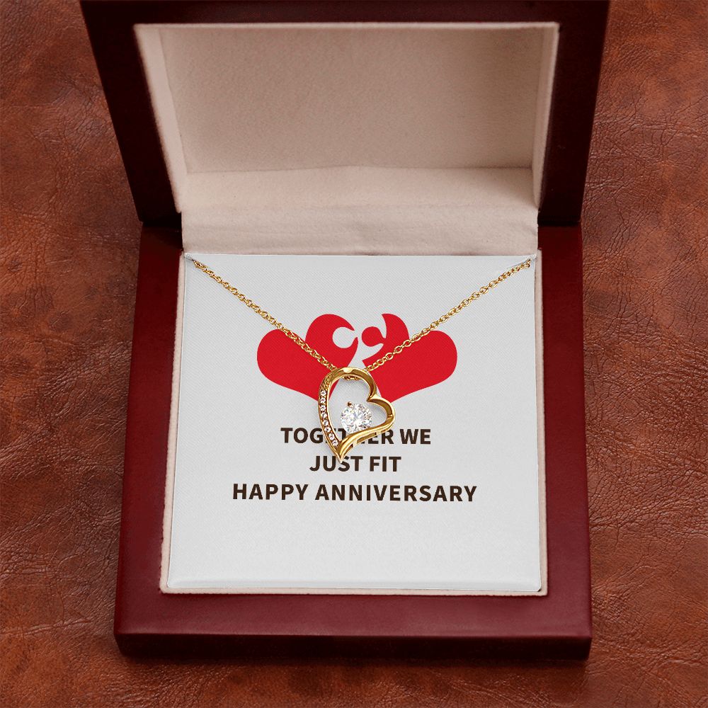 Together We Just Fit Forever Necklace w Message Card-Express Your Love Gifts
