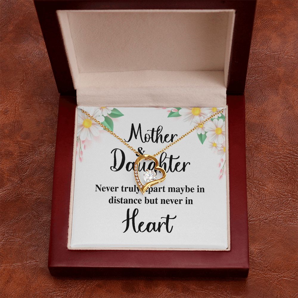 Mother and Daughter Never Truly Apart Forever Necklace w Message Card-Express Your Love Gifts