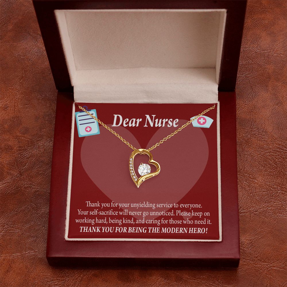 Thank You Ideas Nurses and Caregivers Forever Necklace w Message Card-Express Your Love Gifts