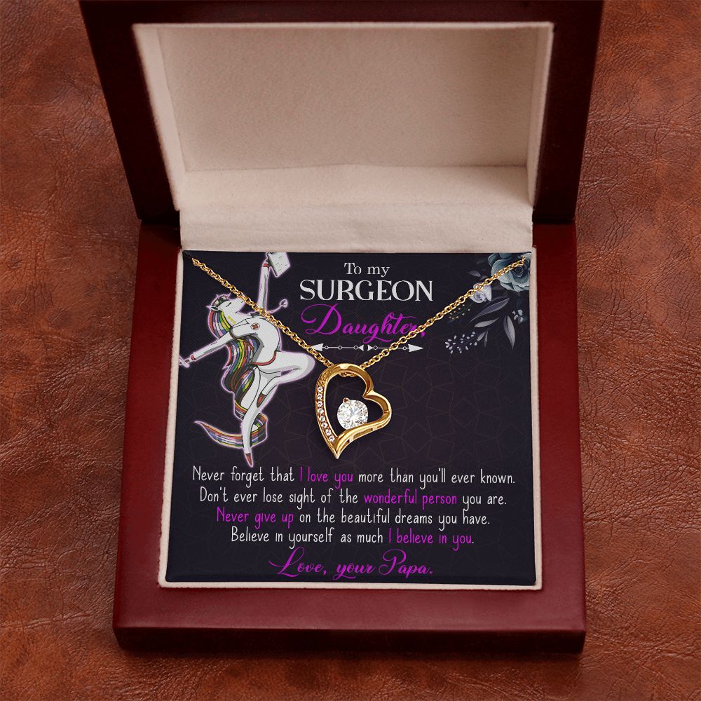 To my Surgeon Daughter Forever Necklace w Message Card-Express Your Love Gifts