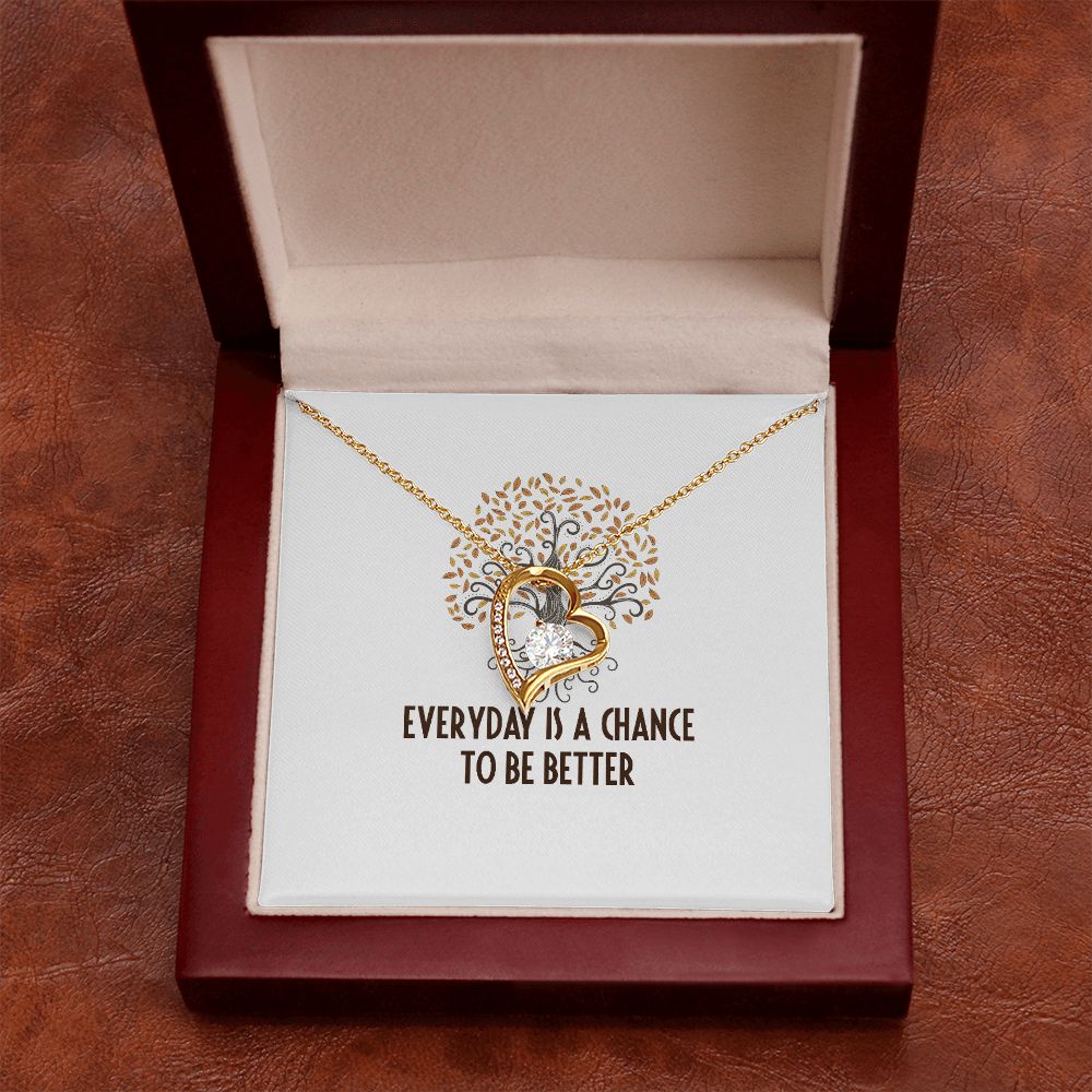 Everyday is a Chance Forever Necklace w Message Card-Express Your Love Gifts