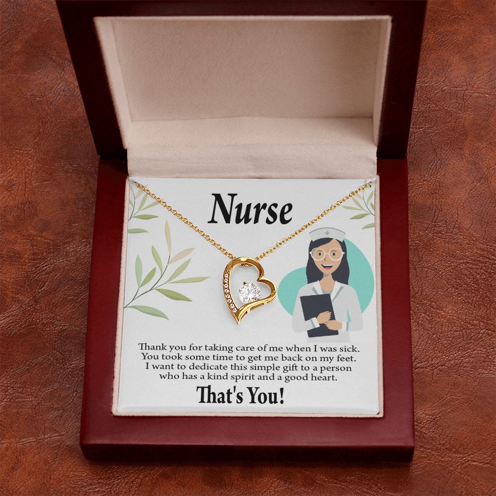 Simple Thank You Nurse Forever Necklace w Message Card-Express Your Love Gifts
