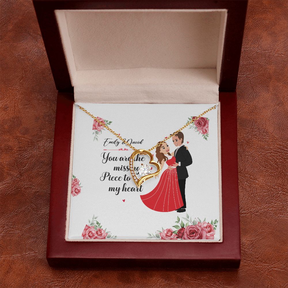 You Are The Missing Piece to My Heart Forever Necklace w Message Card-Express Your Love Gifts