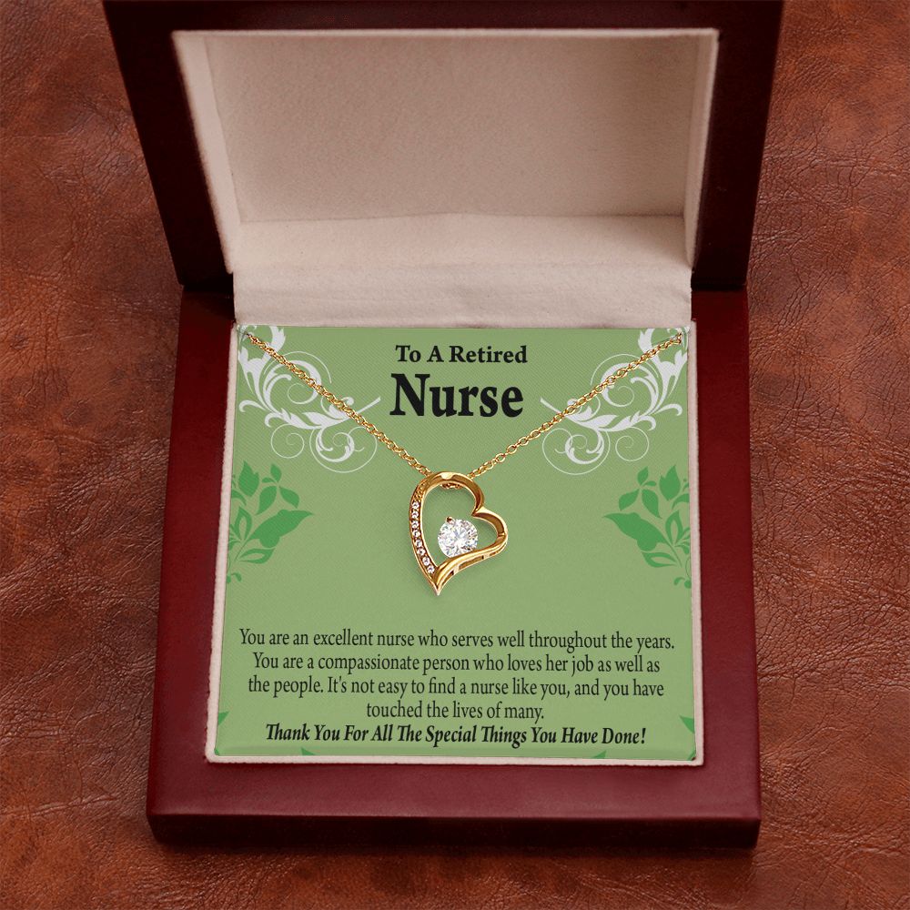 Retired Nurse Thank You Forever Necklace w Message Card-Express Your Love Gifts
