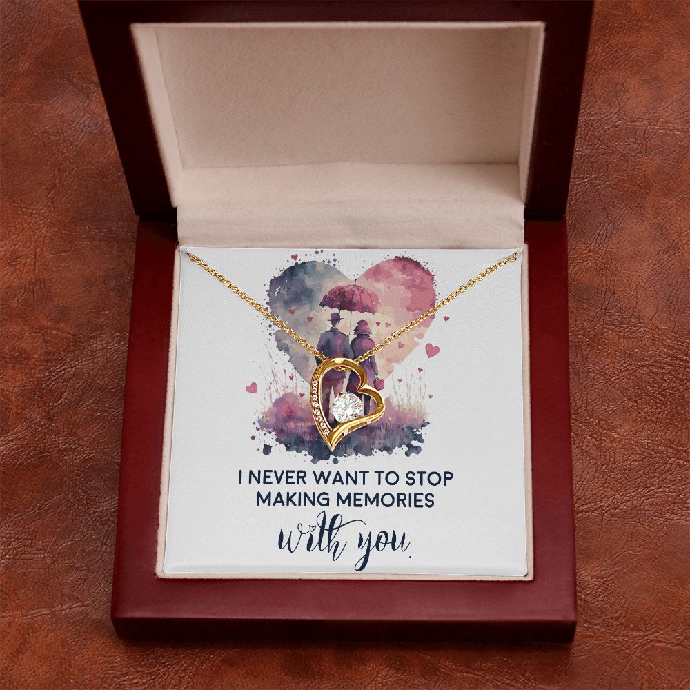 Never Stop Making Memories Forever Necklace w Message Card-Express Your Love Gifts