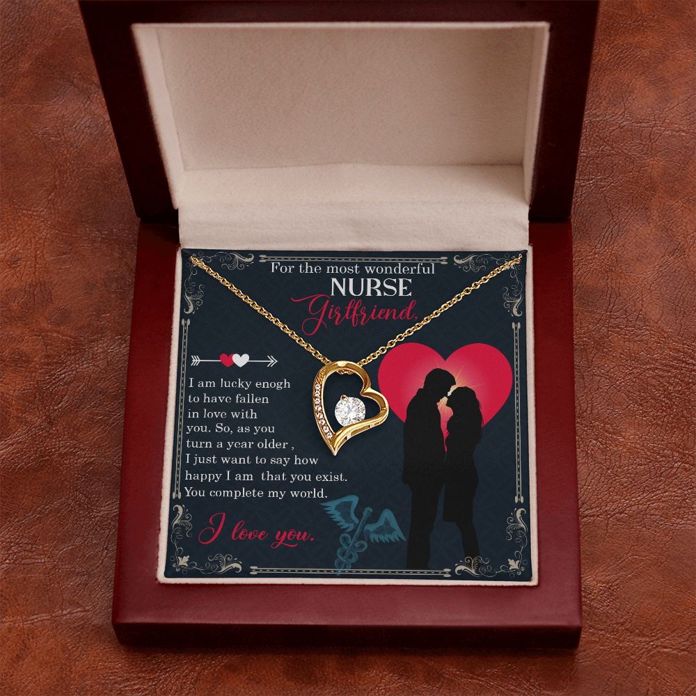 For the most wonderful nurse girlfriend Forever Necklace w Message Card-Express Your Love Gifts