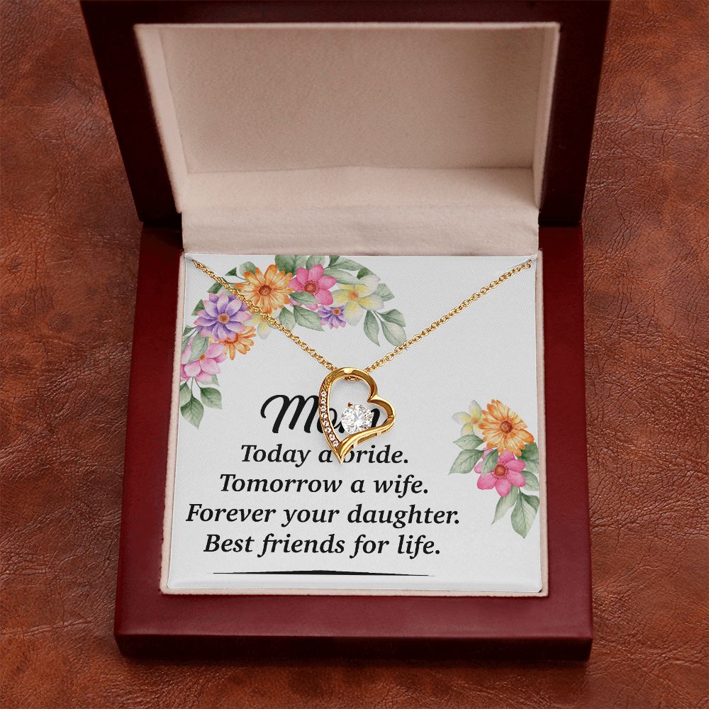 Mom Bestfriend For Life Forever Necklace w Message Card-Express Your Love Gifts
