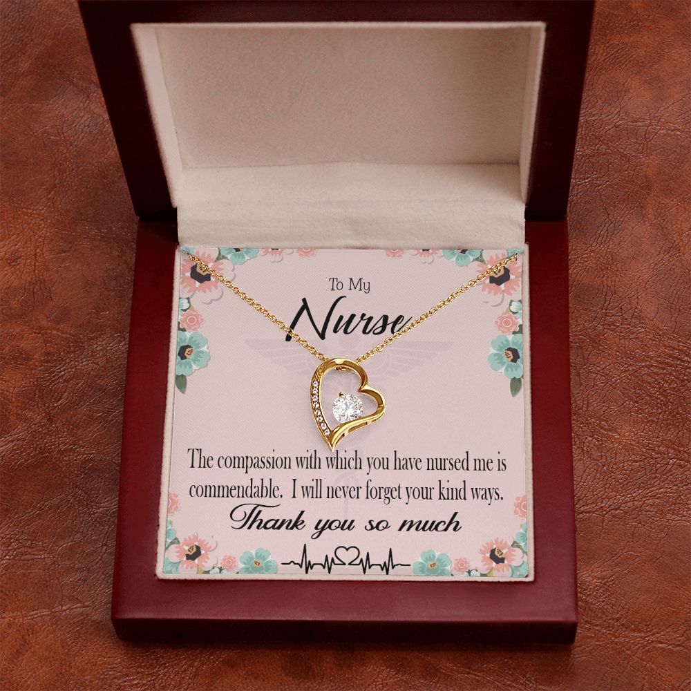 Commendable Nurse Forever Necklace w Message Card-Express Your Love Gifts