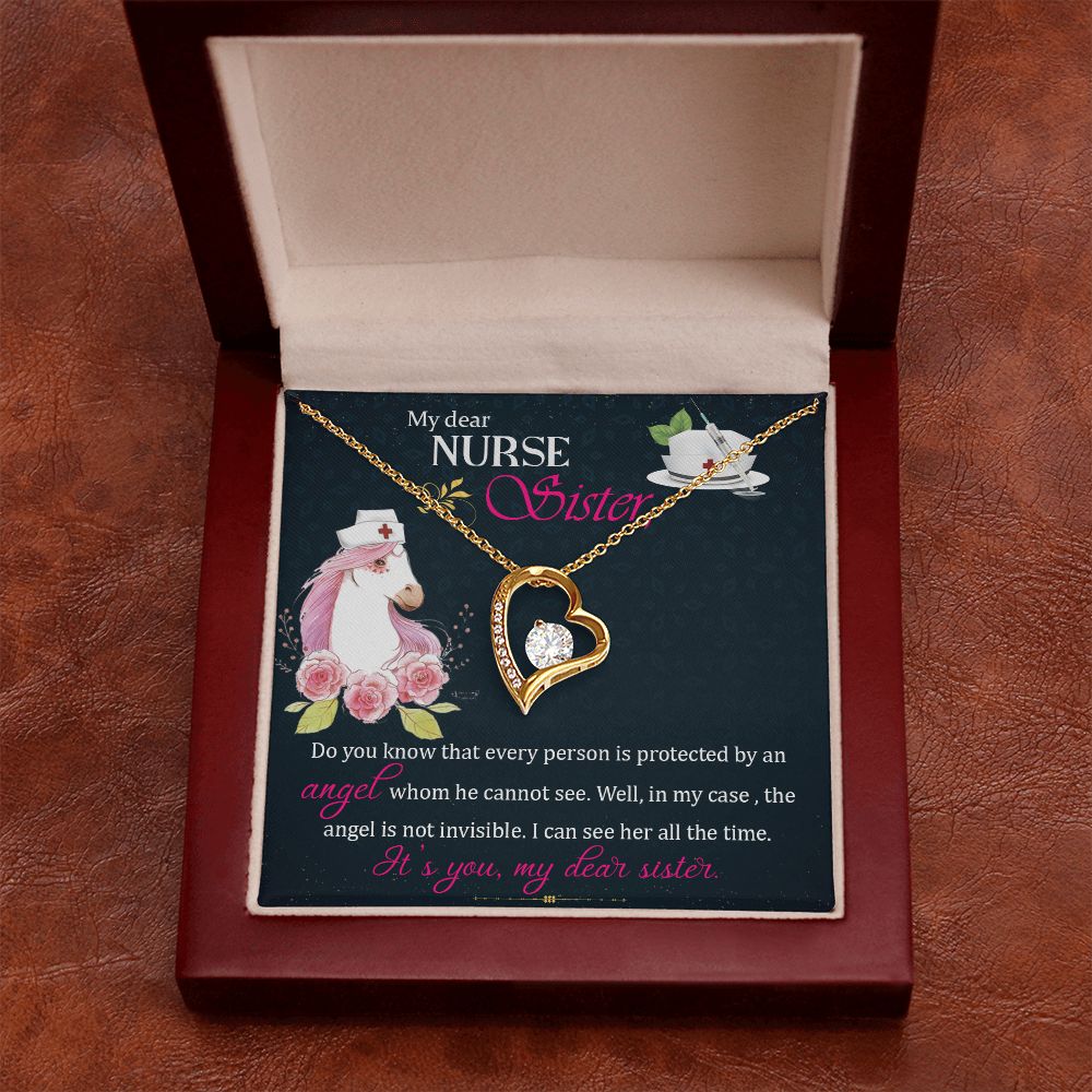 My Dear Nurse Sister Forever Necklace w Message Card-Express Your Love Gifts