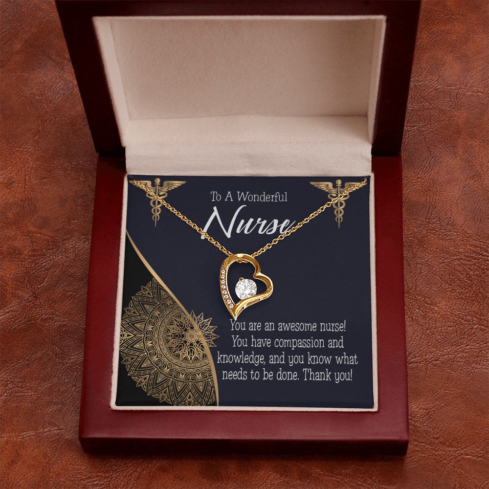 Awesome Nurse Forever Necklace w Message Card-Express Your Love Gifts