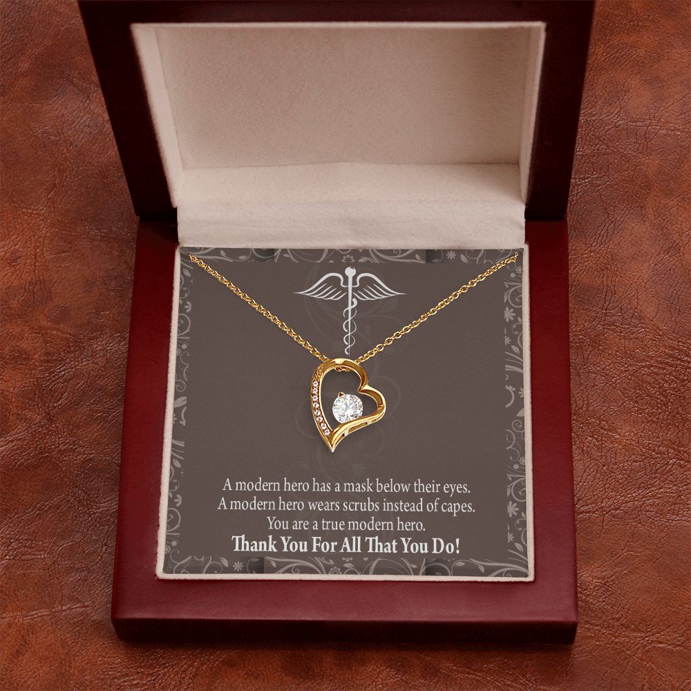 Medical Hero Appreciation Forever Necklace w Message Card-Express Your Love Gifts
