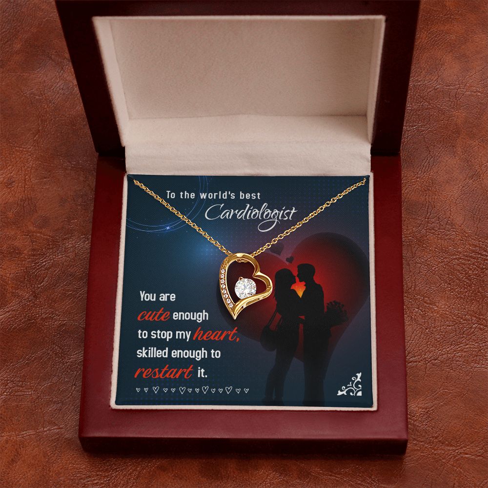 Cute Enough to Stop Forever Necklace w Message Card-Express Your Love Gifts