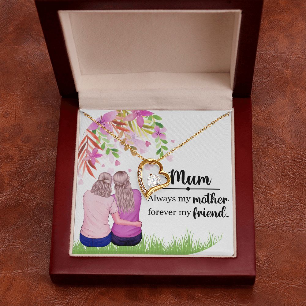 Mum Always my Mother Forever Necklace w Message Card-Express Your Love Gifts