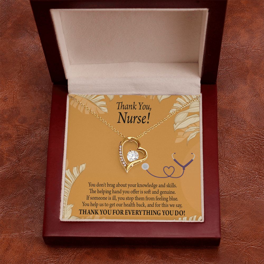 Thank You Nurse Gift Forever Necklace w Message Card-Express Your Love Gifts
