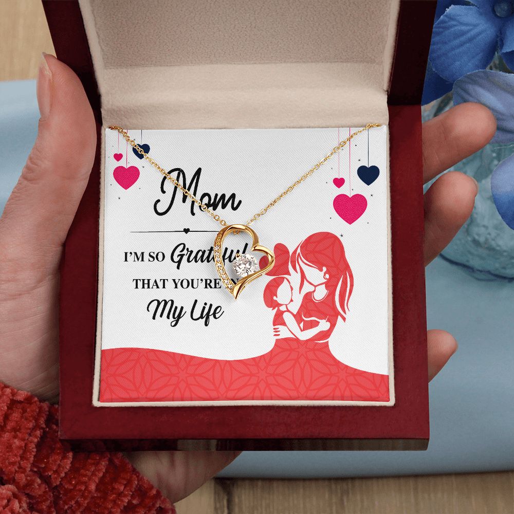 Mom I'm So Grateful Forever Necklace w Message Card-Express Your Love Gifts