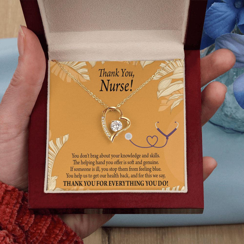 Thank You Nurse Gift Forever Necklace w Message Card-Express Your Love Gifts
