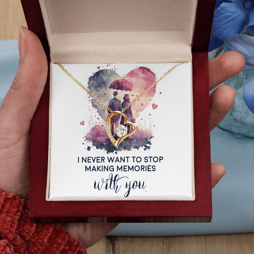 Never Stop Making Memories Forever Necklace w Message Card-Express Your Love Gifts