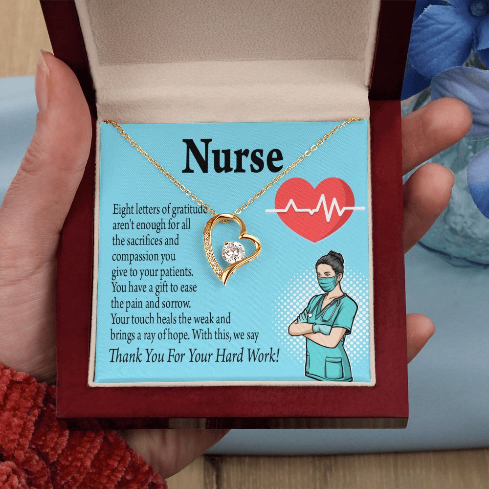 RN Nurse Gift Forever Necklace w Message Card-Express Your Love Gifts