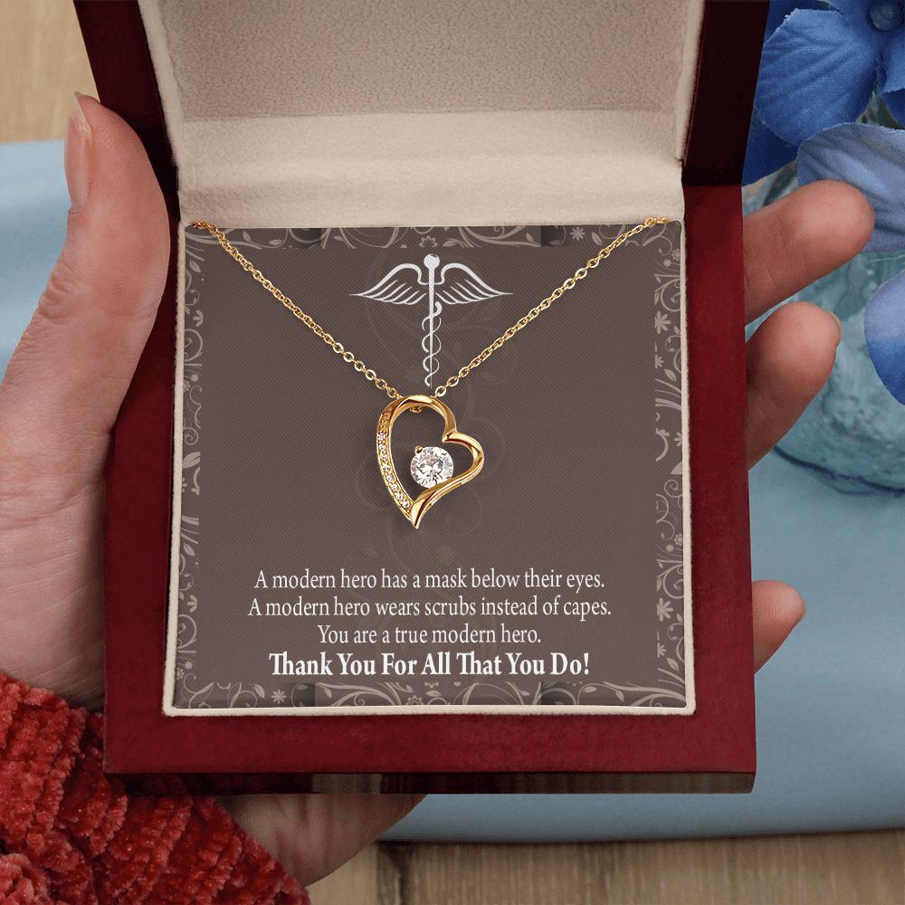 Medical Hero Appreciation Forever Necklace w Message Card-Express Your Love Gifts