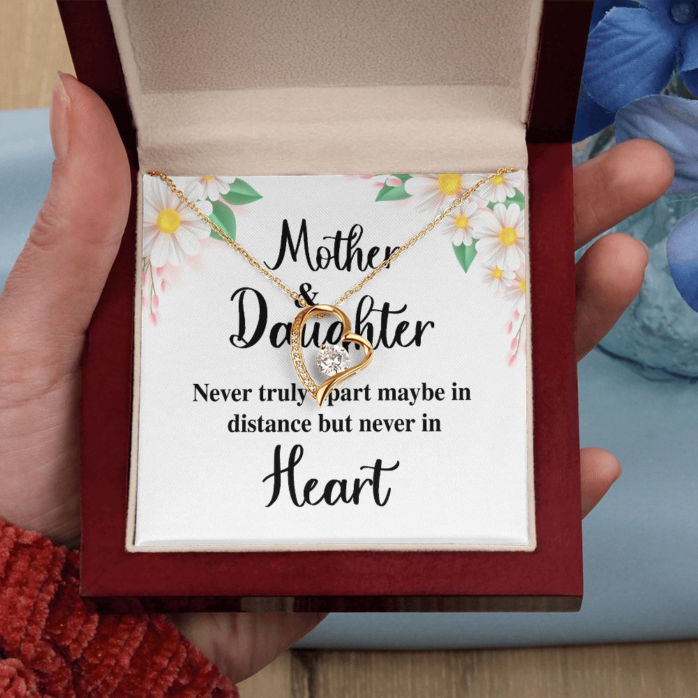 Mother and Daughter Never Truly Apart Forever Necklace w Message Card-Express Your Love Gifts