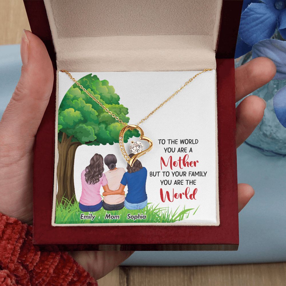 To The World You Are a Mother Forever Necklace w Message Card-Express Your Love Gifts