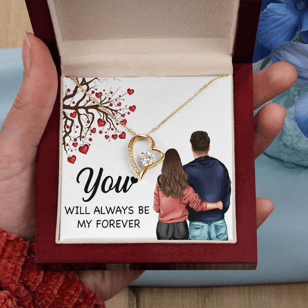 You WIll Always Be My Forever Forever Necklace w Message Card-Express Your Love Gifts