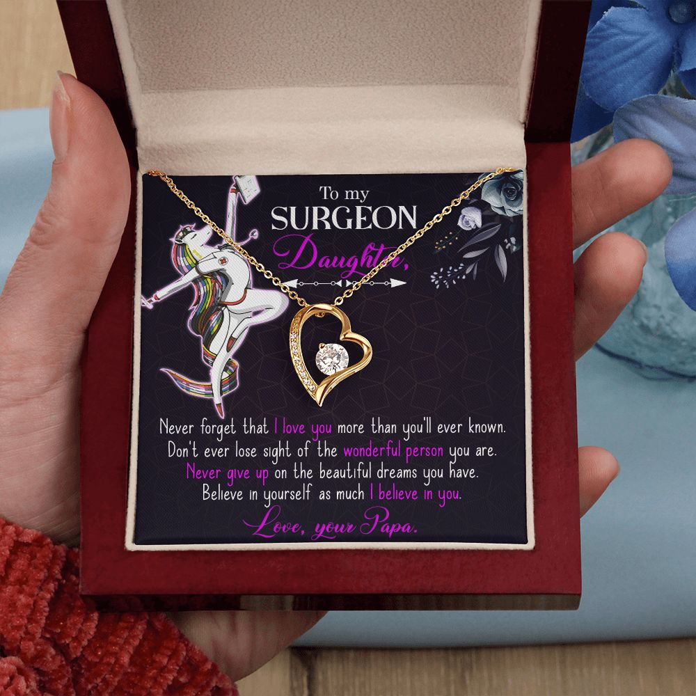 To my Surgeon Daughter Forever Necklace w Message Card-Express Your Love Gifts