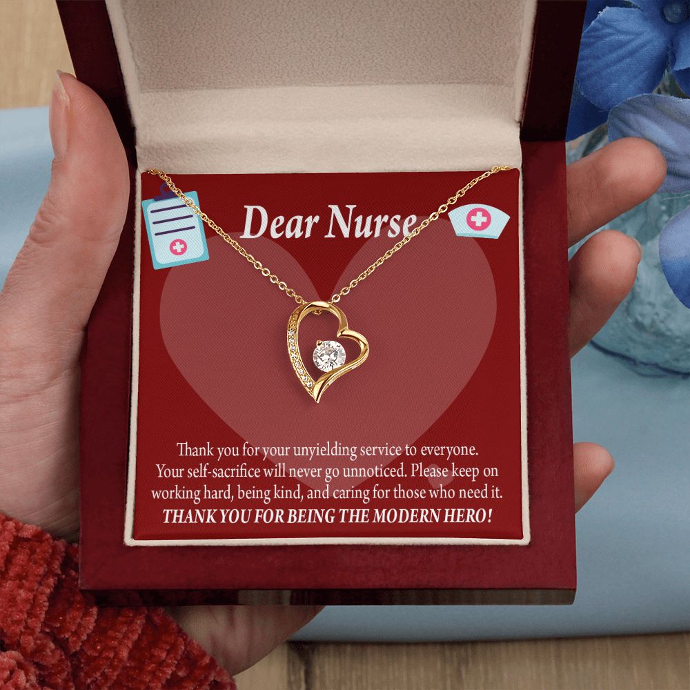 Thank You Ideas Nurses and Caregivers Forever Necklace w Message Card-Express Your Love Gifts
