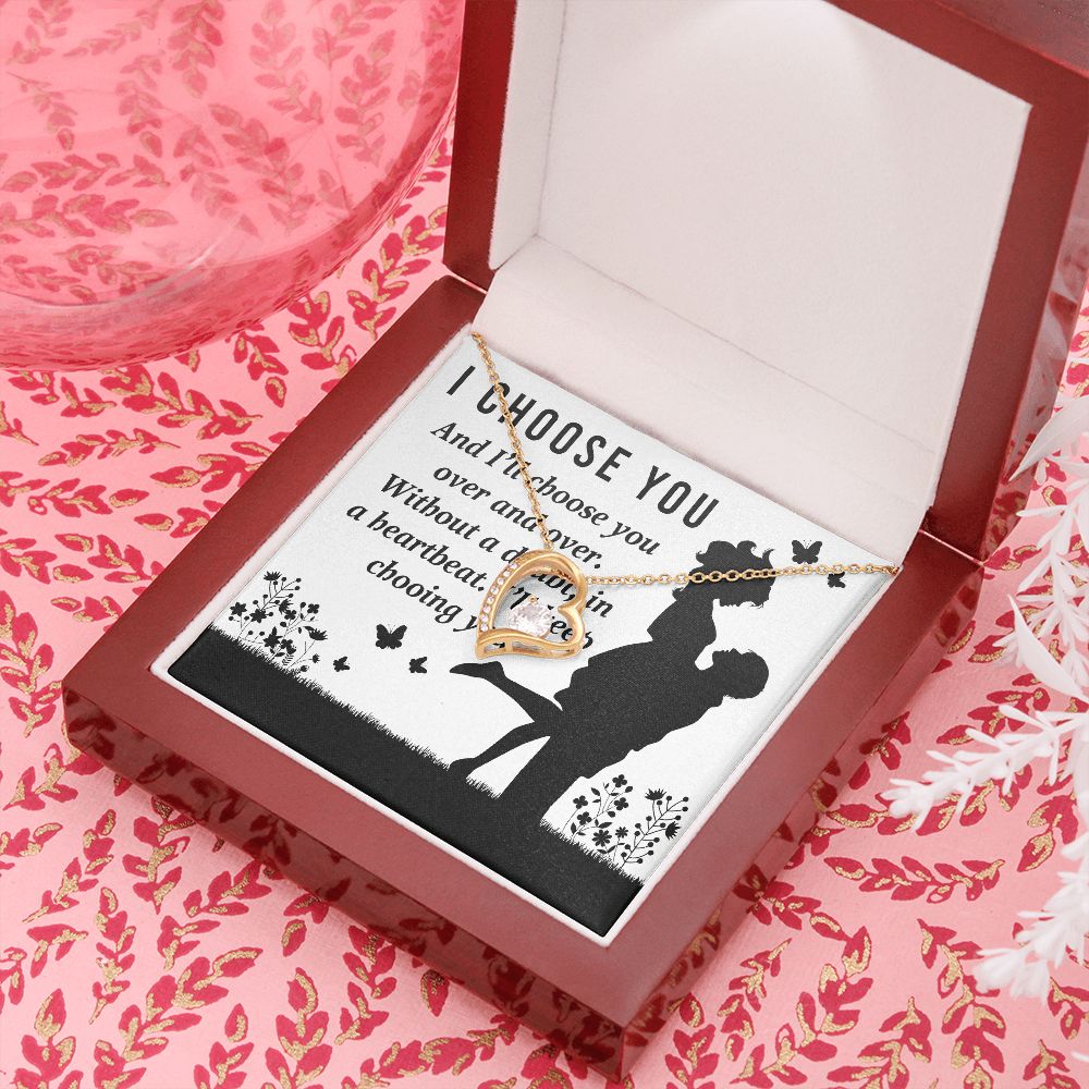 I Choose You Forever Necklace w Message Card-Express Your Love Gifts
