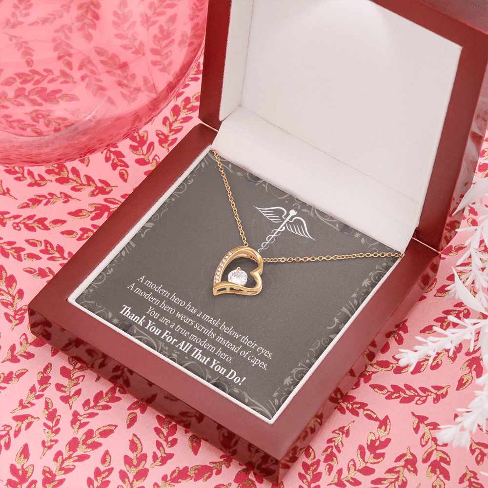 Medical Hero Appreciation Forever Necklace w Message Card-Express Your Love Gifts