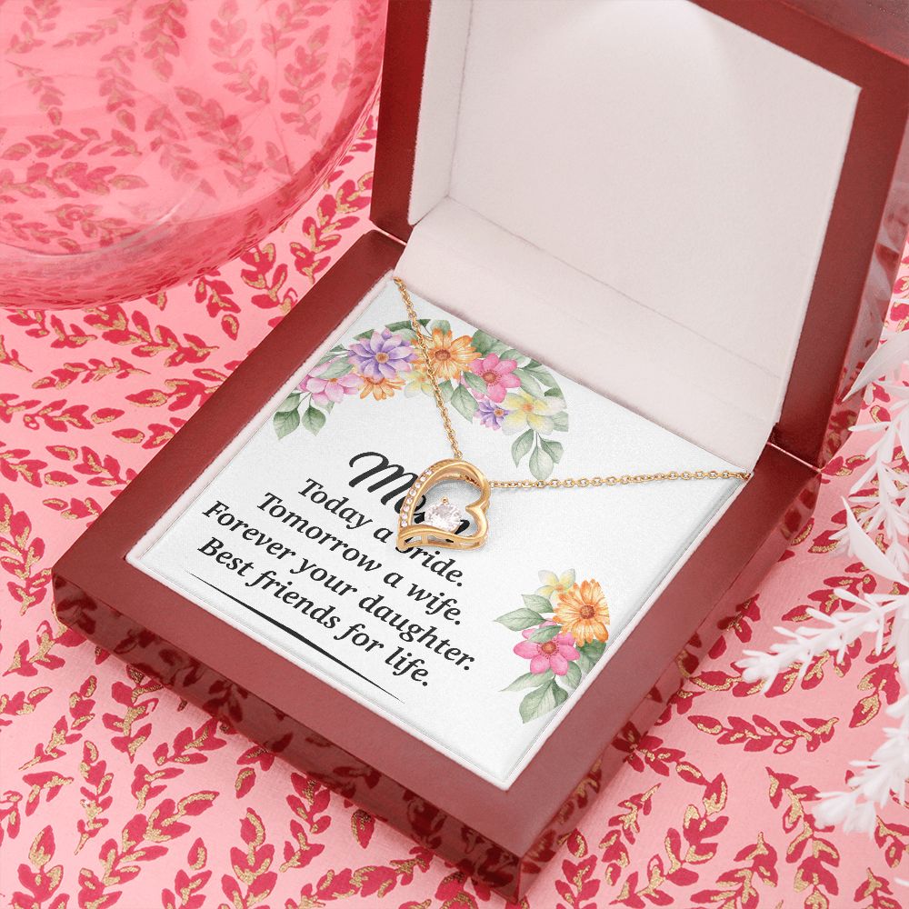 Mom Bestfriend For Life Forever Necklace w Message Card-Express Your Love Gifts