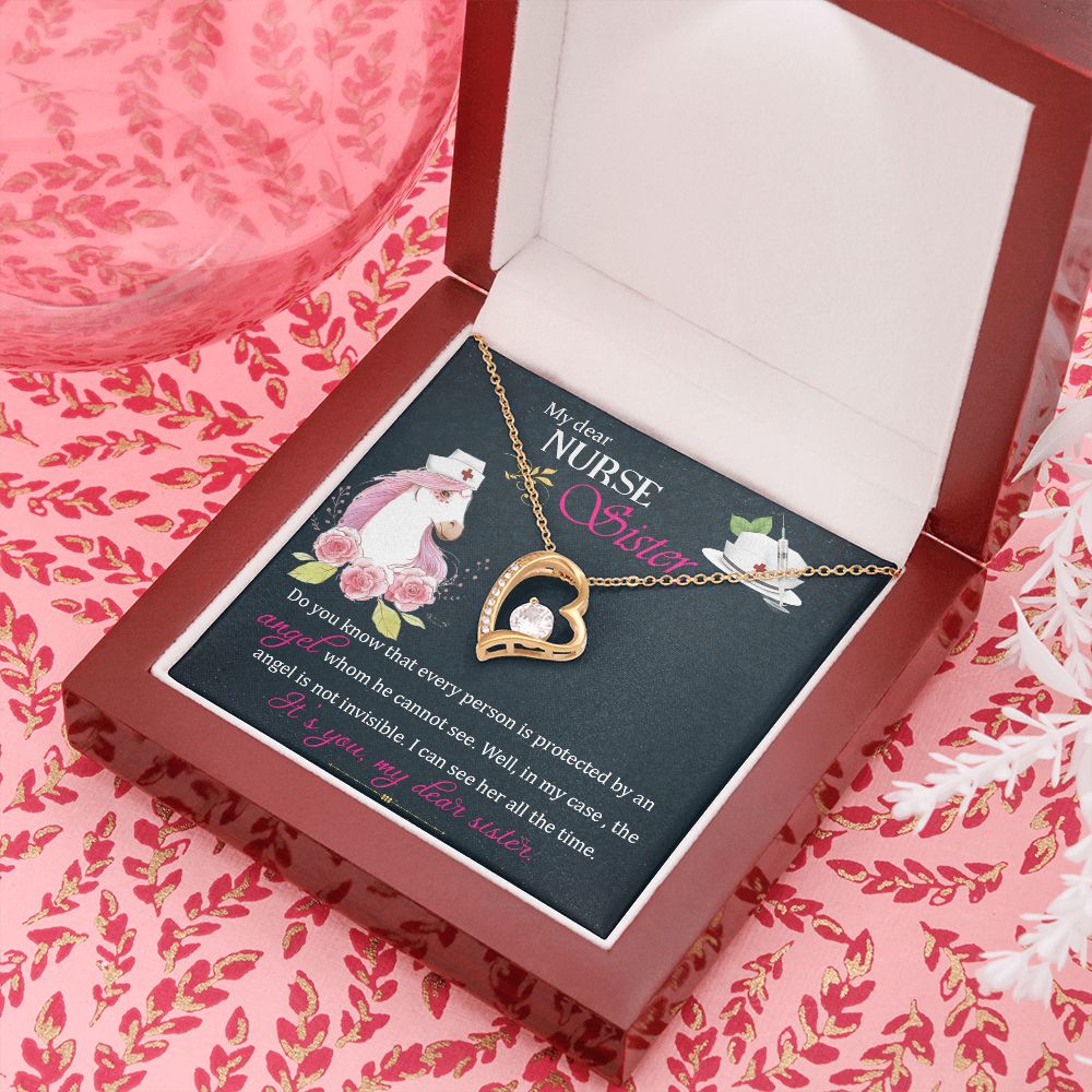 My Dear Nurse Sister Forever Necklace w Message Card-Express Your Love Gifts