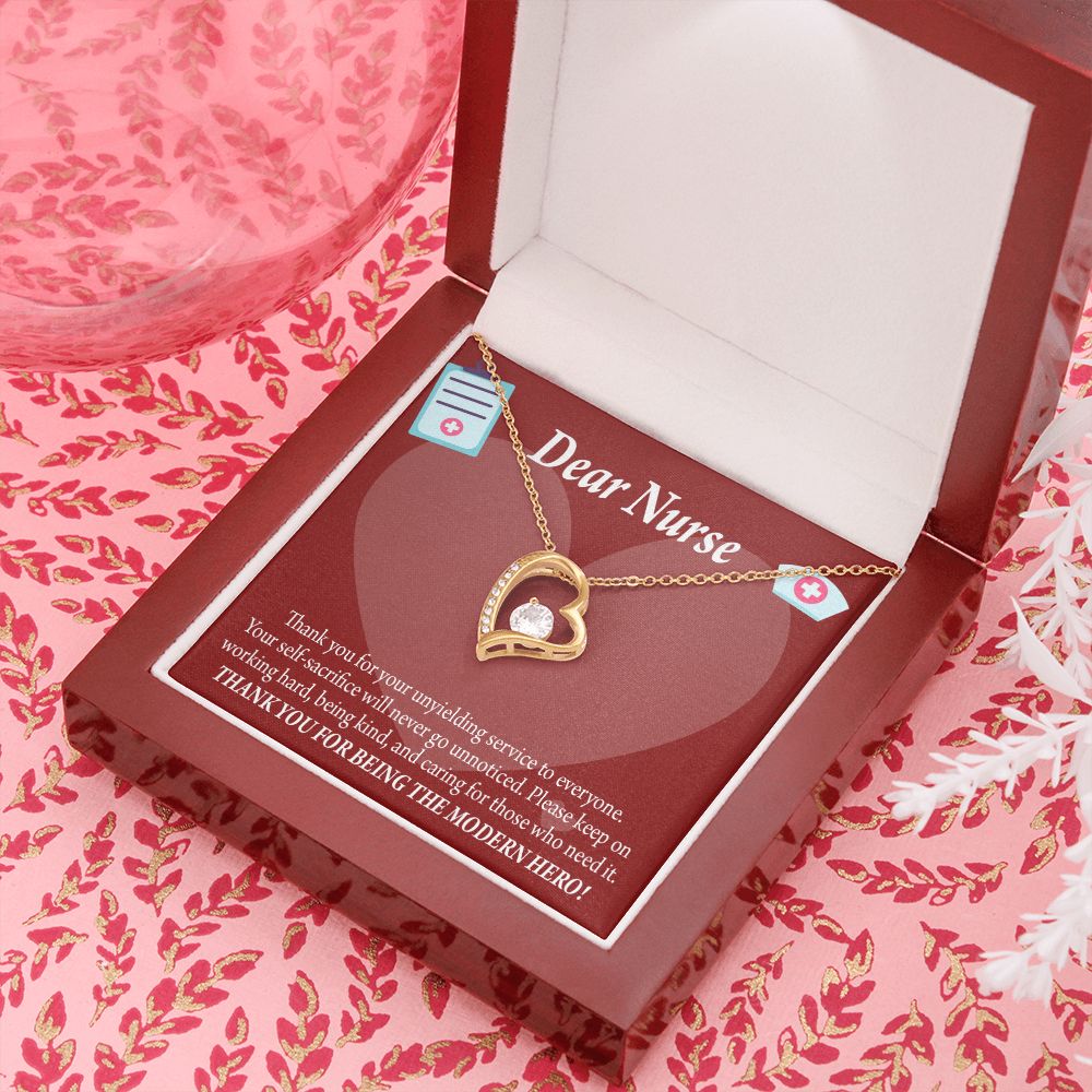 Thank You Ideas Nurses and Caregivers Forever Necklace w Message Card-Express Your Love Gifts