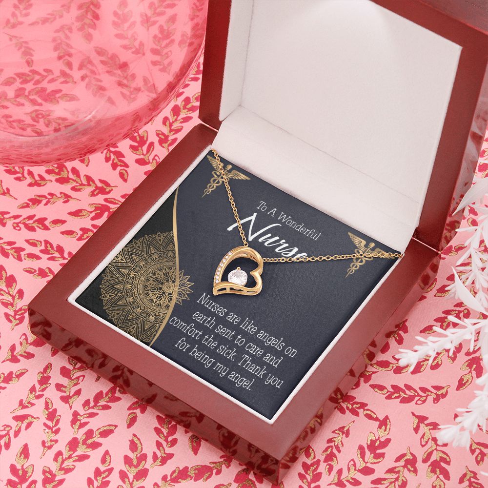 Nurses are Like Angels Forever Necklace w Message Card-Express Your Love Gifts