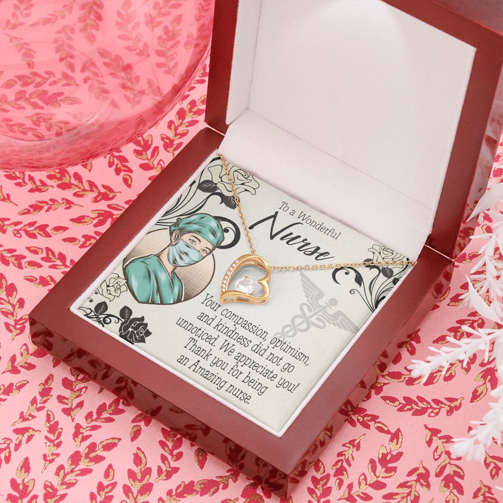 Thank Your Nurse Gift Forever Necklace w Message Card-Express Your Love Gifts