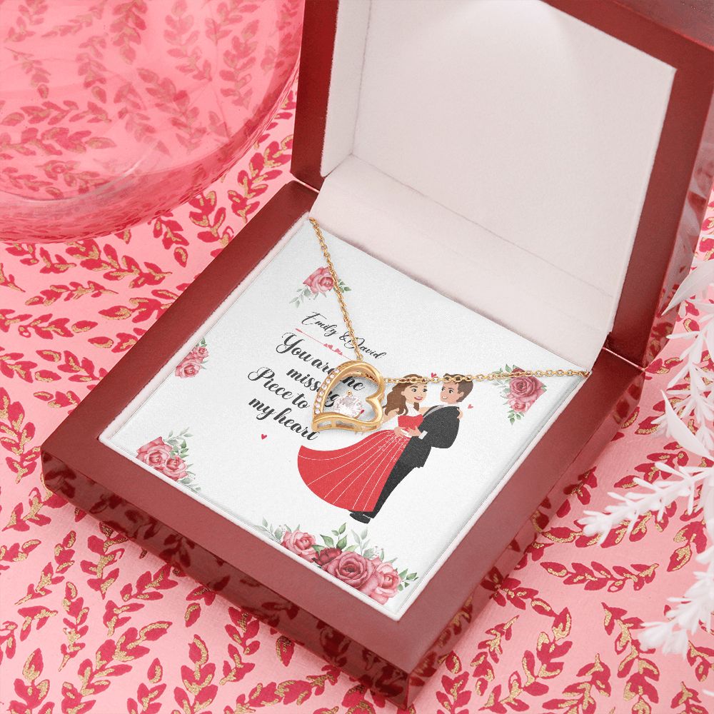 You Are The Missing Piece to My Heart Forever Necklace w Message Card-Express Your Love Gifts